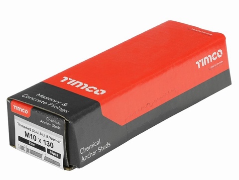 M10 x 130mm Threaded Rods Box of 10