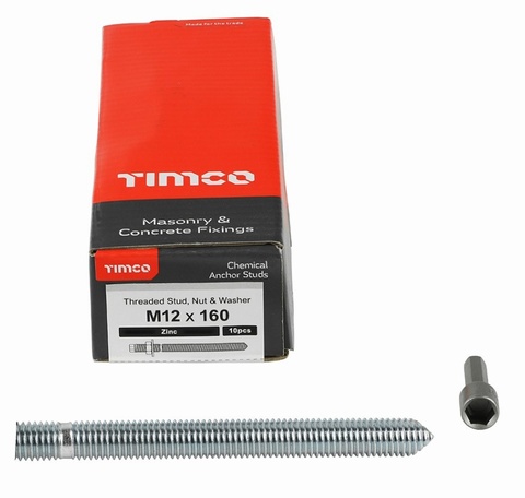 M12 x 160mm Threaded Rods Box of 10