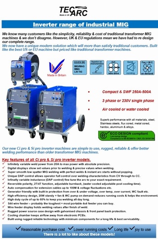 TecArc Ci 303 Pro SWF MIG, (MMA & Lift TIG) Welder 400V