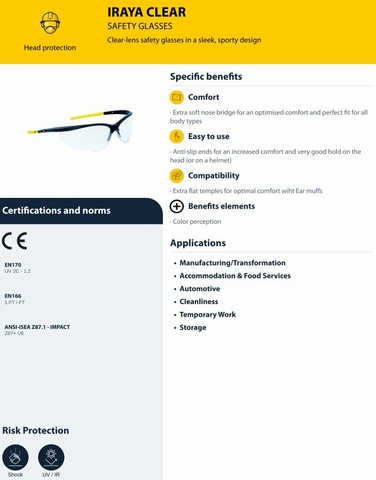 Delta Plus Iraya Clear Safety Spectacles