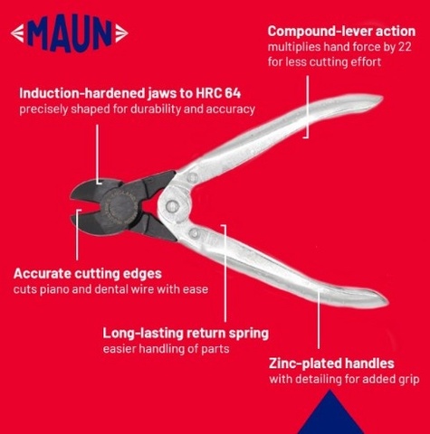 Maun 160mm Diagonal Cutting Plier For Hard Wire